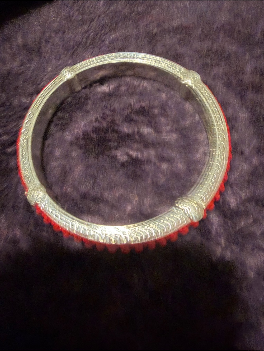 Brighton Red Beaded Bracelet with Silver Trim - Picture 3 of 5
